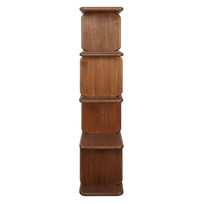Tudor Oak Shelving Unit - 4 Tier Walnut