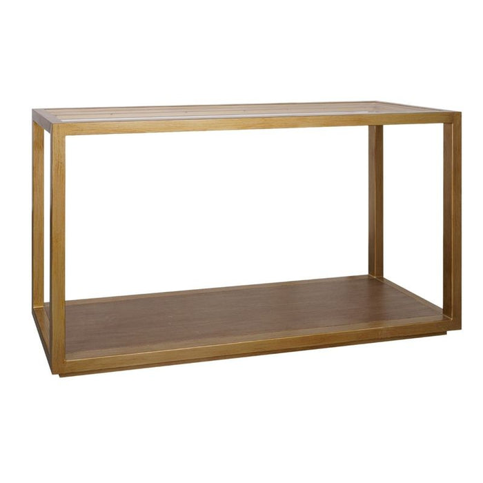 Sadie Console Table - Antique Gold, Glass Wood, 140cm