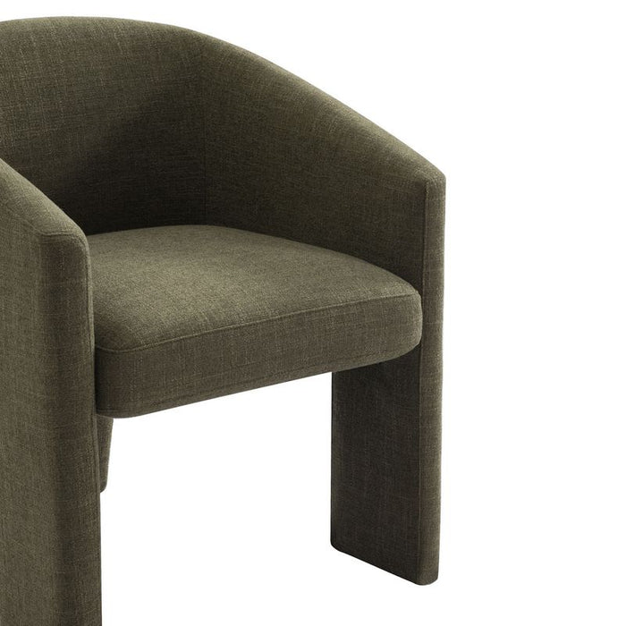Kylie Dining Chair - Sage Green, Linen Wood