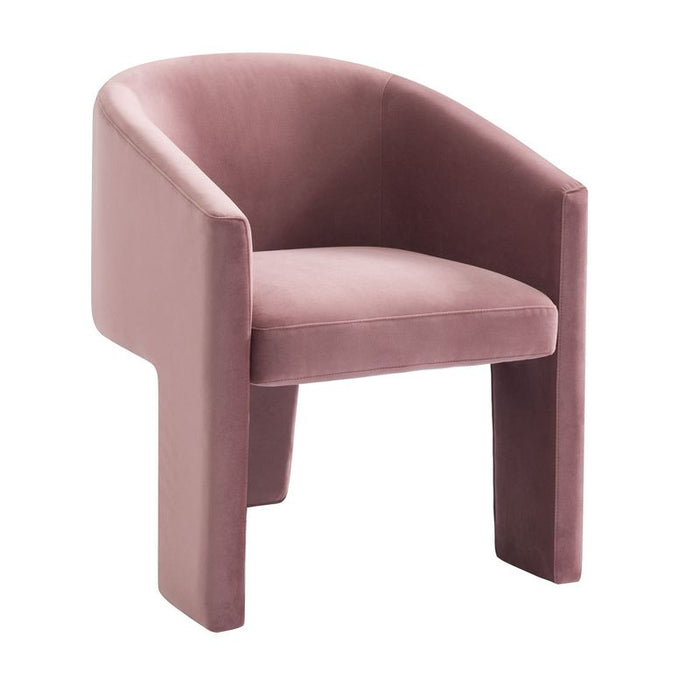 Kylie Dining Chair - Dusty Rose, Velvet Wood