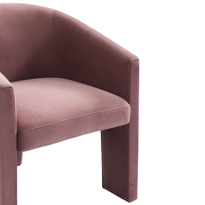 Kylie Dining Chair - Dusty Rose, Velvet Wood