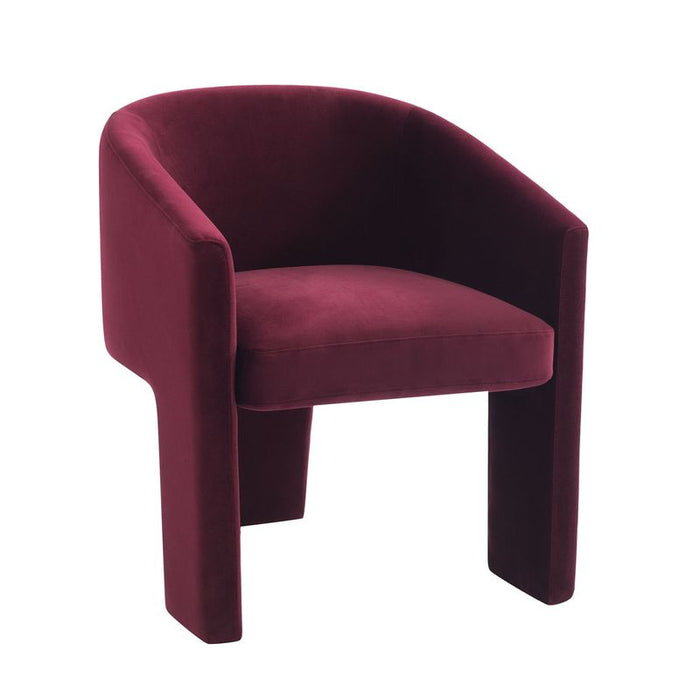 Kylie Dining Chair - Wine, Fabric Wood