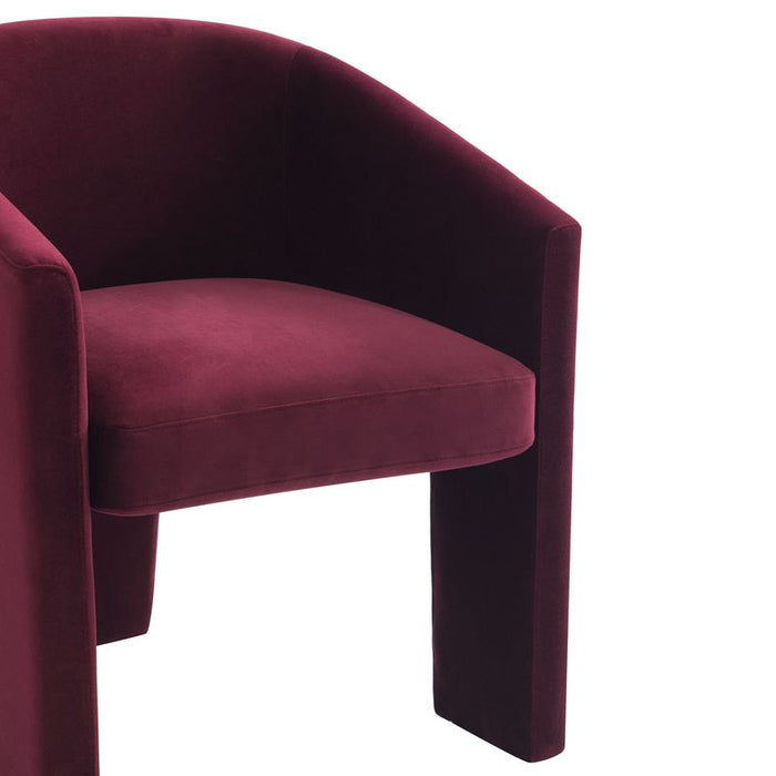 Kylie Dining Chair - Wine, Fabric Wood