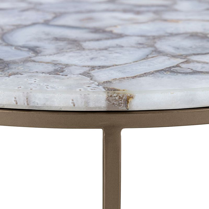 Monroe Agate Coffee Table - Marble Stone, 75cm