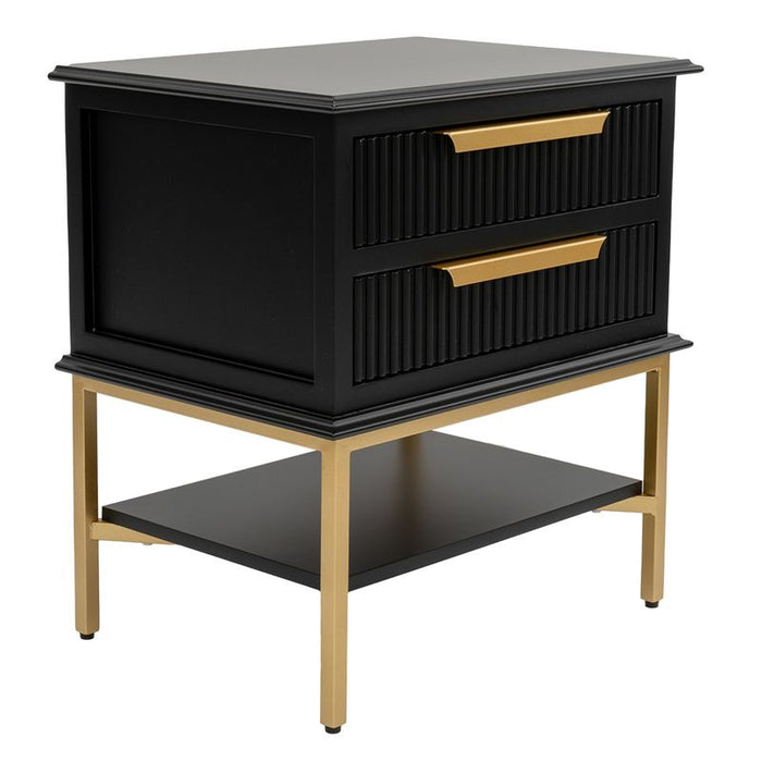 Aimee Small Black Bedside Table Set of 2