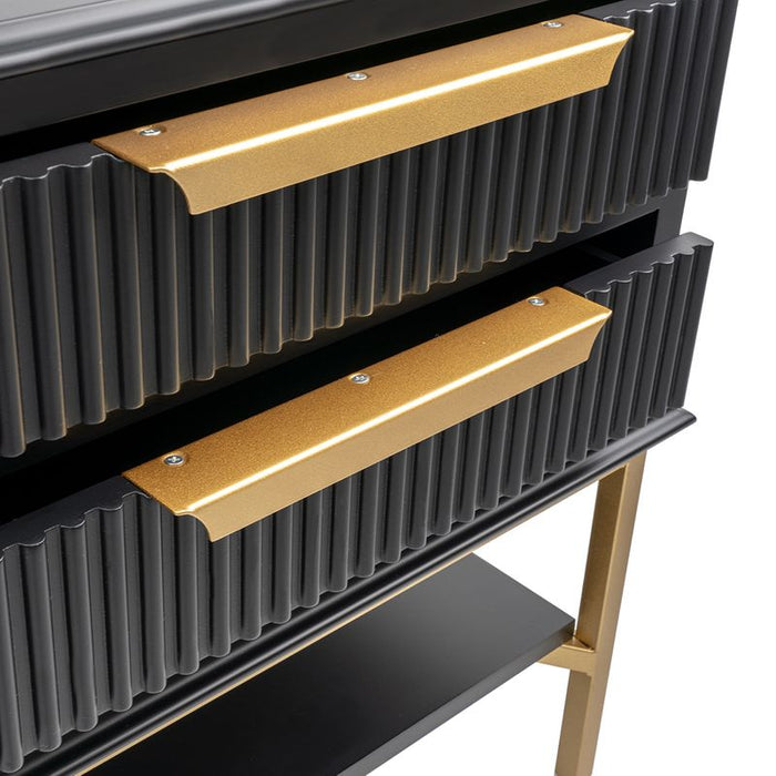 Aimee Small Black Bedside Table Set of 2