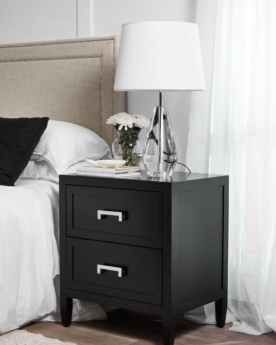 Soloman Small Black Bedside Table Set of 2