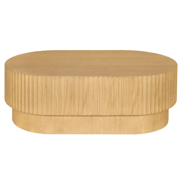 Avery Oval Coffee Table - Natural Oak, 121cm