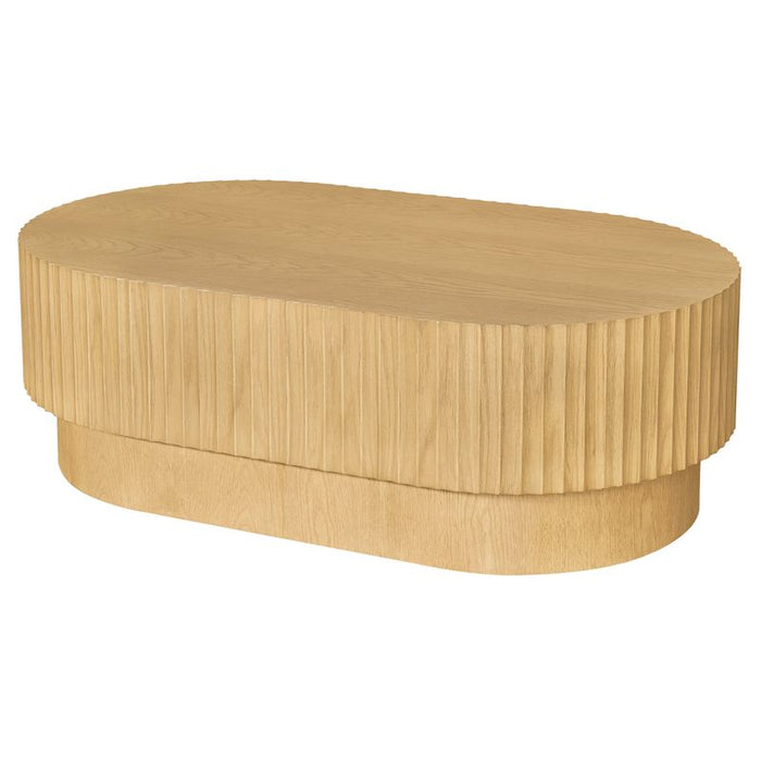 Avery Oval Coffee Table - Natural Oak, 121cm
