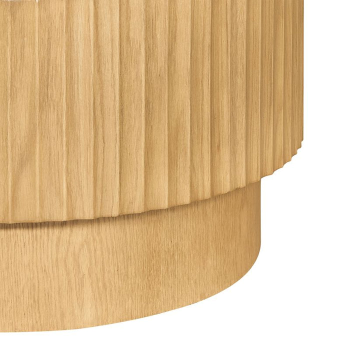 Avery Oval Coffee Table - Natural Oak, 121cm