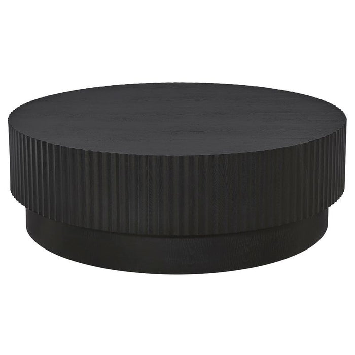 Avery Round Coffee Table - Black, Wood, 120cm