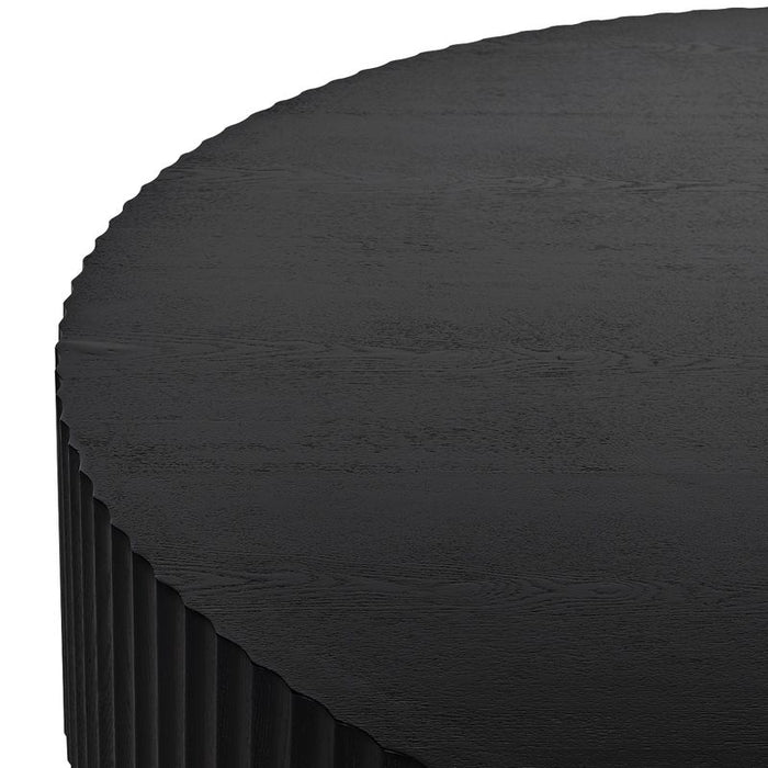 Avery Round Coffee Table - Black, Wood, 120cm