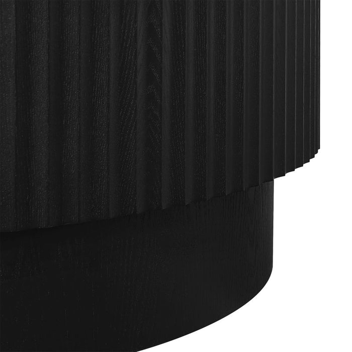 Avery Round Coffee Table - Black, Wood, 120cm