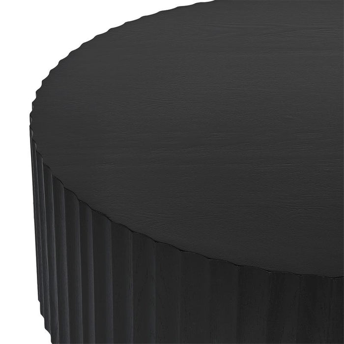 Avery Oval Coffee Table - Black, Wood, 121cm