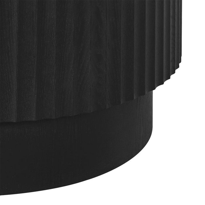 Avery Oval Coffee Table - Black, Wood, 121cm