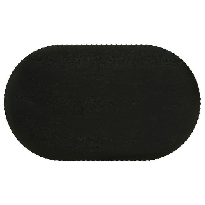 Avery Oval Coffee Table - Black, Wood, 121cm