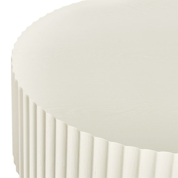 Avery Oval Coffee Table - Ivory, Wood, 121cm