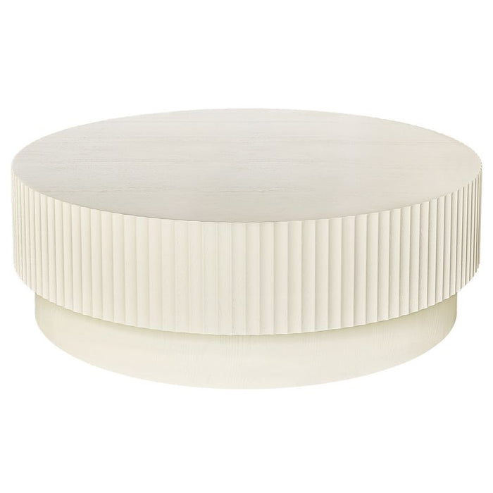 Avery Round Coffee Table - Ivory, Wood, 120cm
