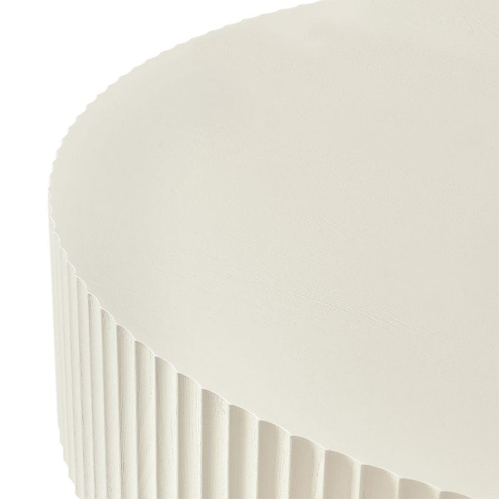 Avery Round Coffee Table - Ivory, Wood, 120cm