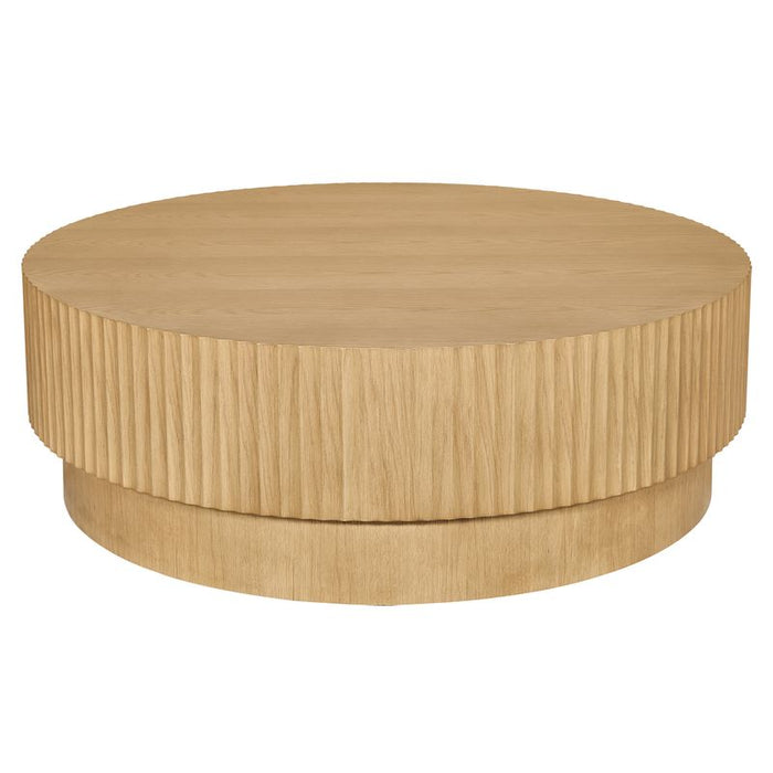 Avery Round Coffee Table - Natural Oak, 120cm