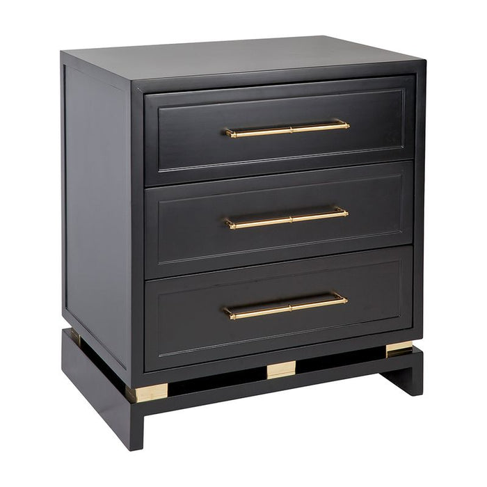 Pearl Large Black Bedside Table Set of 2