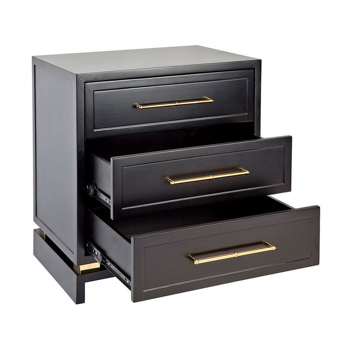 Pearl Large Black Bedside Table Set of 2