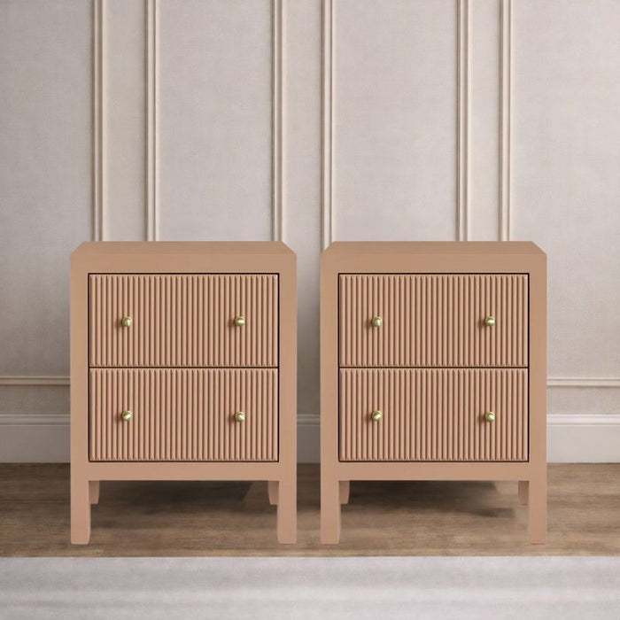 Ariana Small Mocha Mousse Bedside Table Set of 2