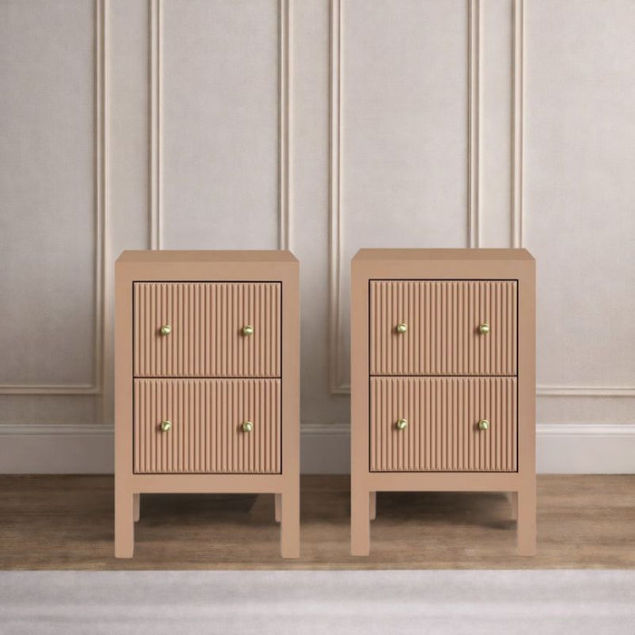 Ariana Petite Mocha Mousse Bedside Table Set of 2