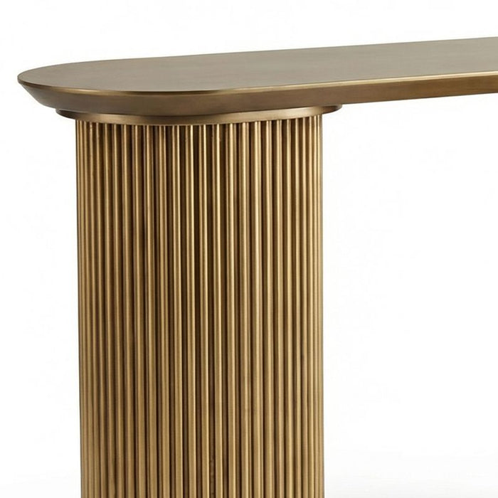 Nomad Console Table - Small Antique Gold, 120cm