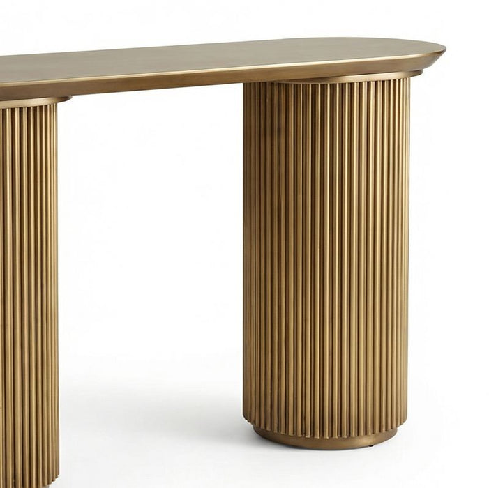 Nomad Console Table - Small Antique Gold, 120cm