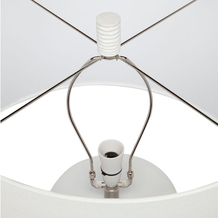 Matisse Table Drum Shade - White, Linen, 51cm Dia