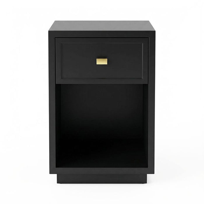 Logan Bedside Table - Petite Black, Metal, 60cm H