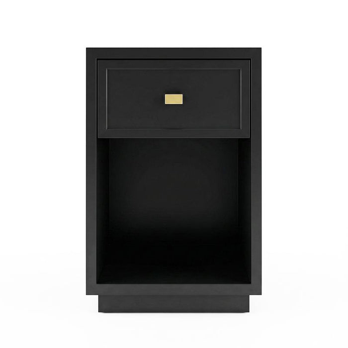 Logan Bedside Table - Petite Black, Metal, 60cm H