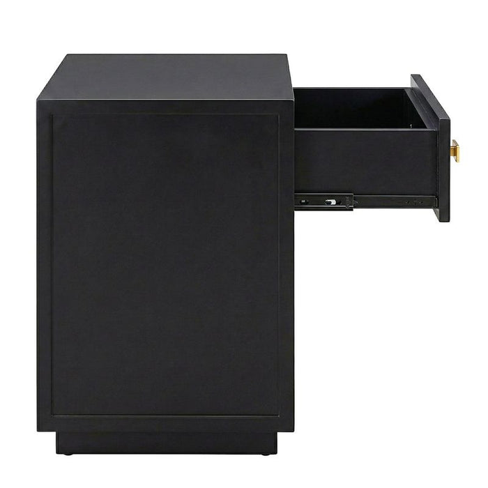 Logan Bedside Table - Petite Black, Metal, 60cm H