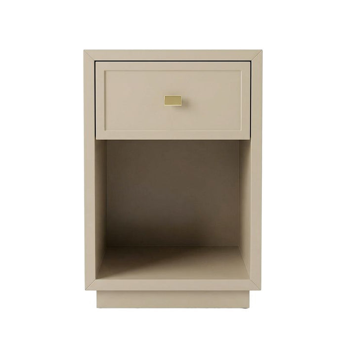 Logan Bedside Table - Petite Beige, Metal, 60cm H