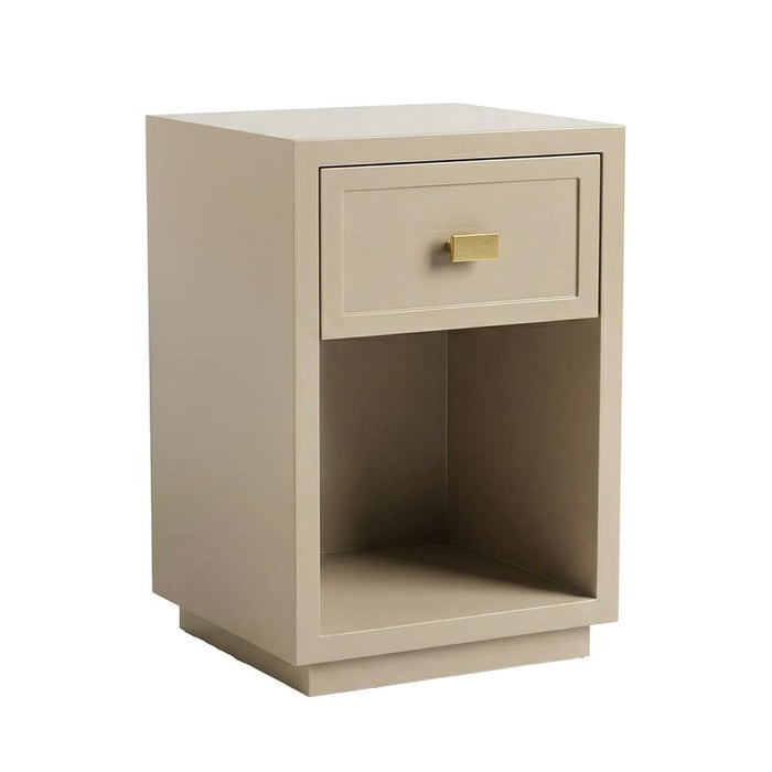 Logan Bedside Table - Petite Beige, Metal, 60cm H