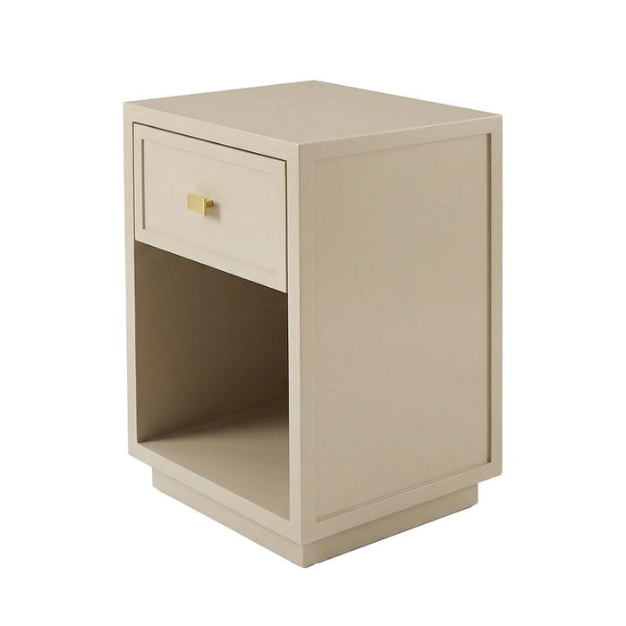 Logan Bedside Table - Petite Beige, Metal, 60cm H