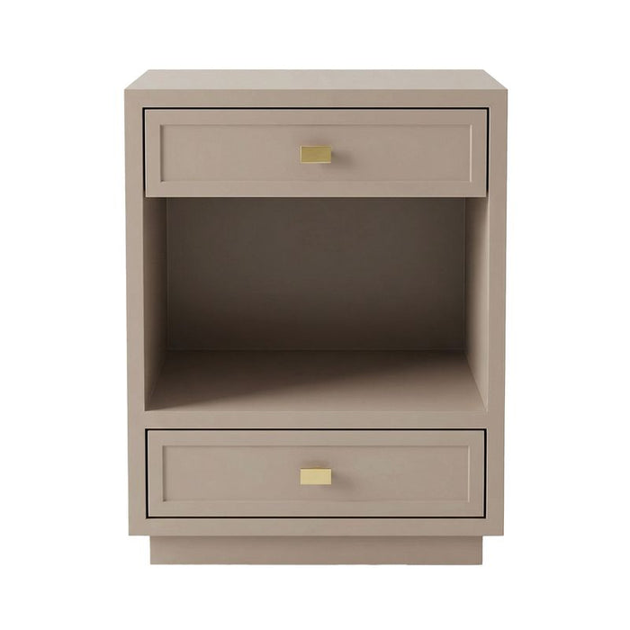 Logan Bedside Table - Small Taupe, Metal, 65cm H