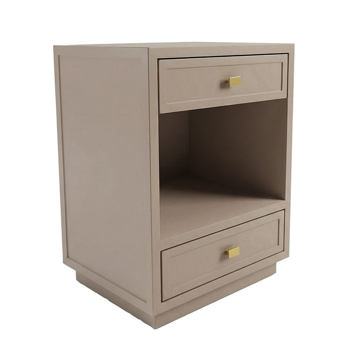 Logan Bedside Table - Small Taupe, Metal, 65cm H