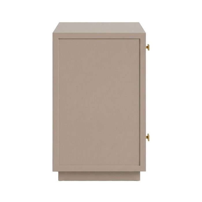Logan Bedside Table - Small Taupe, Metal, 65cm H