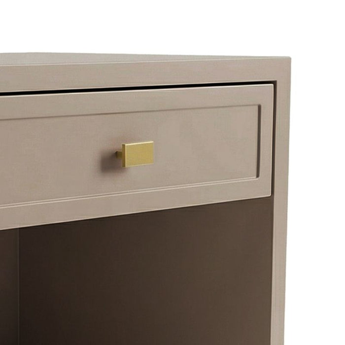 Logan Bedside Table - Small Taupe, Metal, 65cm H