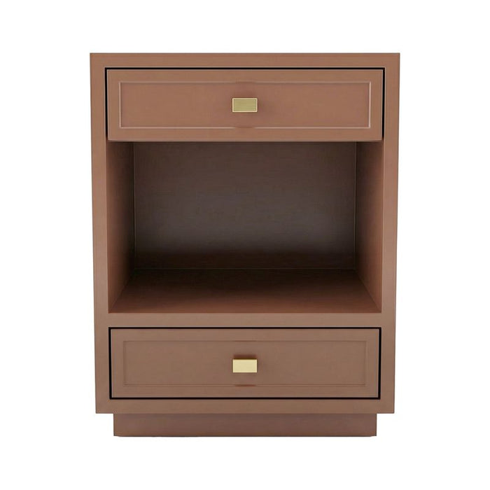 Logan Bedside Table - Small Mocha Mousse, Metal, 65cm H