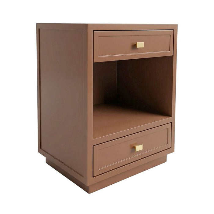 Logan Bedside Table - Small Mocha Mousse, Metal, 65cm H