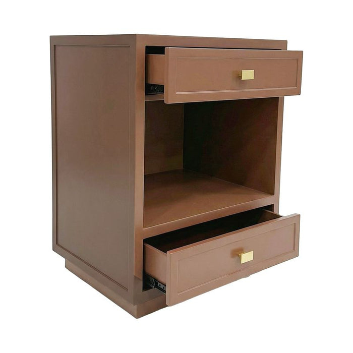 Logan Bedside Table - Small Mocha Mousse, Metal, 65cm H