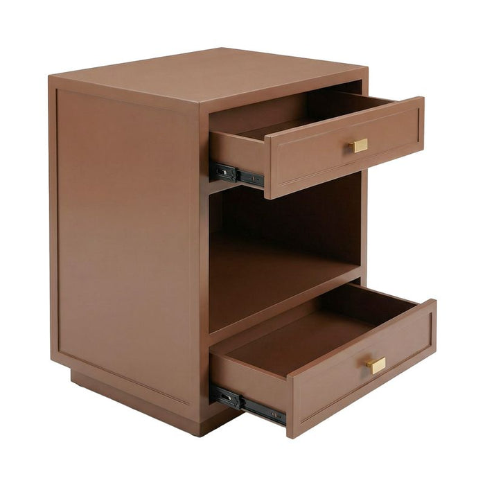 Logan Bedside Table - Small Mocha Mousse, Metal, 65cm H