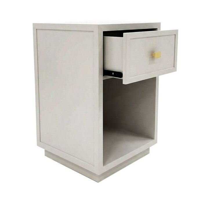 Logan Bedside Table - Petite Grey, Metal, 60cm H