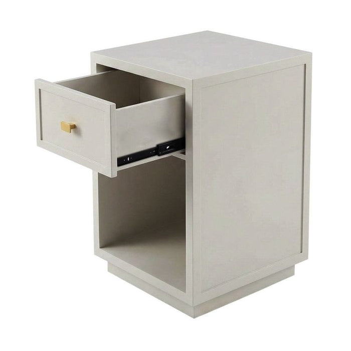 Logan Bedside Table - Petite Grey, Metal, 60cm H