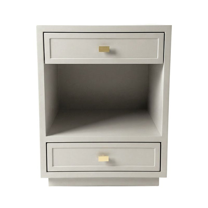 Logan Bedside Table - Small Grey, Metal, 65cm H