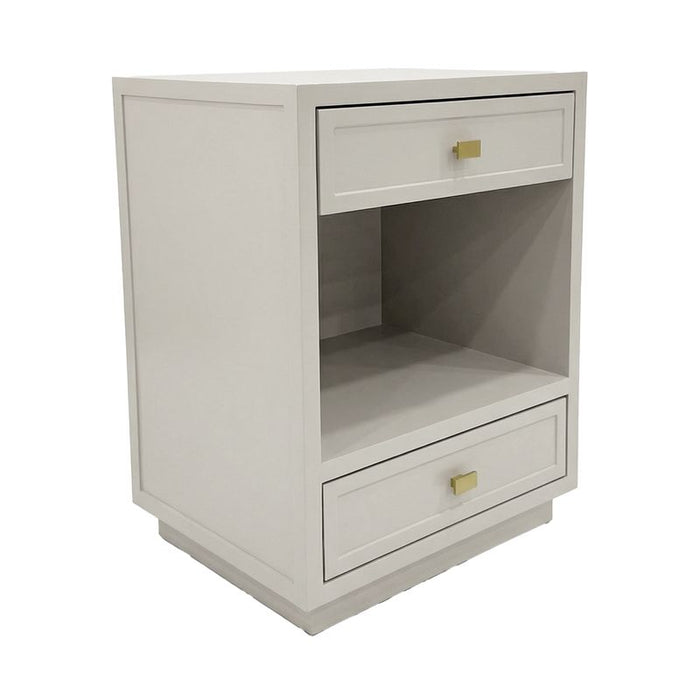 Logan Bedside Table - Small Grey, Metal, 65cm H