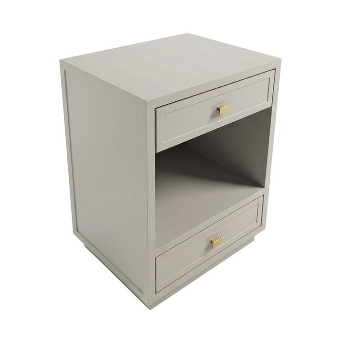 Logan Bedside Table - Small Grey, Metal, 65cm H